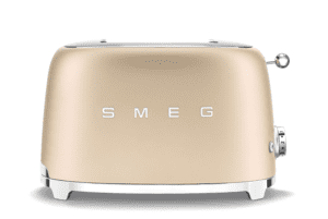Smeg TSF01CHMEU Broodrooster 2x2 Champagne Mat – Retro Design & Perfect Toast