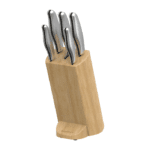 Berghoff 1315153 6-delig Messenblok met Houten Blok RVS