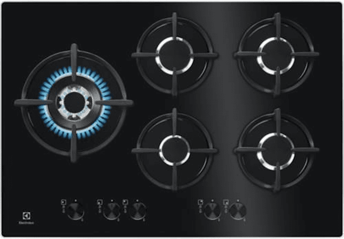 Electrolux KGG7567K Gas-op-Glas Kookplaat met 5 Branders